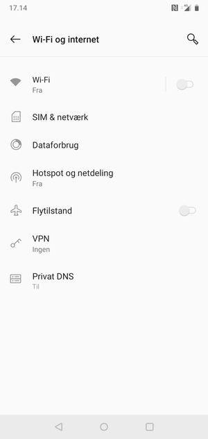 Vælg SIM & netværk