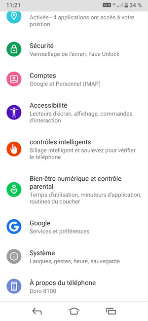 Faites défiler et sélectionnez Système