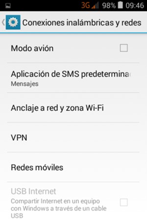 Seleccione Redes móviles