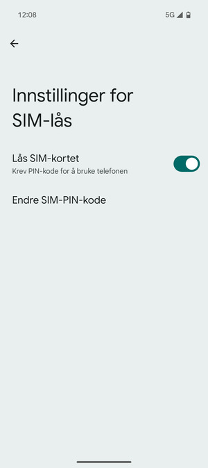 Velg Endre SIM-PIN-kode