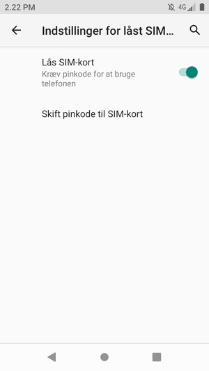 Vælg Skift pinkode til SIM-kort