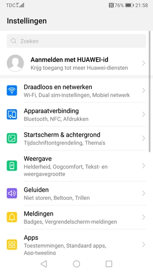 Selecteer Draadloos en netwerken