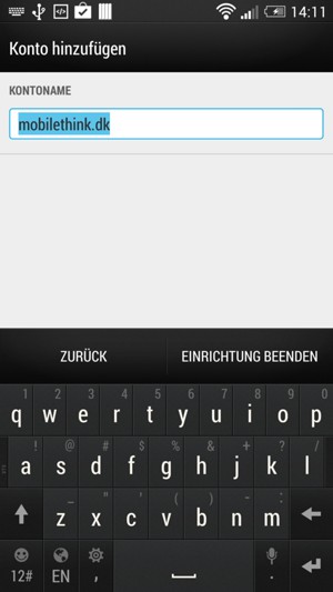 Geben Sie Ihrem Konto einen Namen und wählen Sie EINRICHTUNG BEENDEN