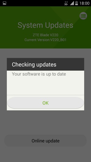 If your phone is up to date, select OK
