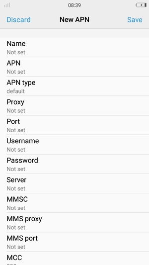 Enter MMS information