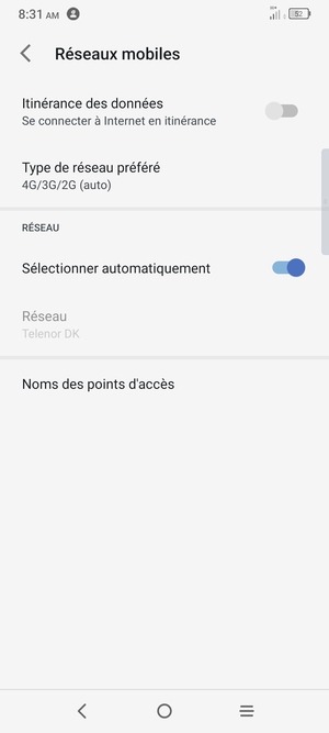 Sélectionnez Noms des points d'accès