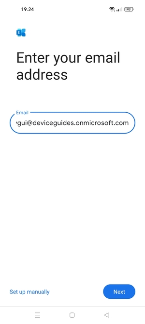 Enter your Email address and  select Set up manually