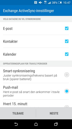 Velg NESTE