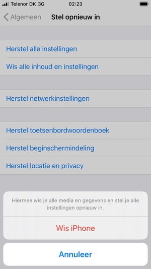 Selecteer Wis iPhone