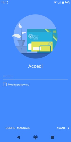 Inserisci la tua password di Hotmail e seleziona AVANTI