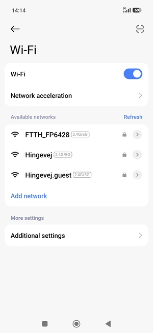 Select the wireless network you want to connect to