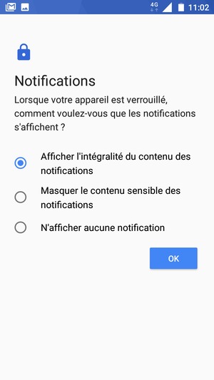 Sélectionnez votre option préférée et sélectionnez OK