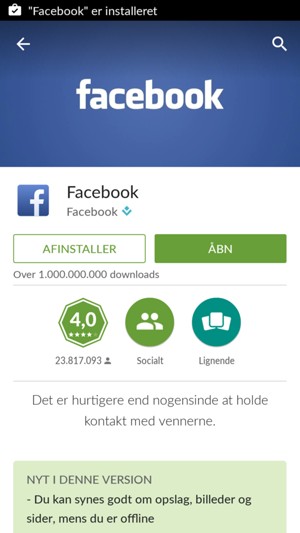 Vælg ÅBN