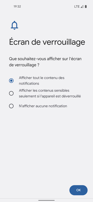 Sélectionnez votre option préférée et sélectionnez OK