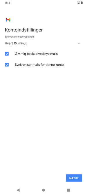 Vælg NÆSTE