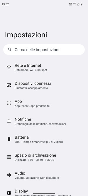 Seleziona Rete e Internet