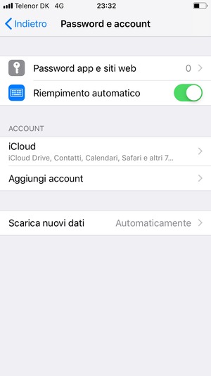 Seleziona Aggiungi account