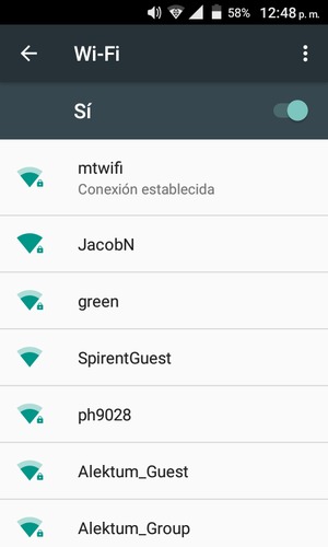 Ahora está conectado a la red Wi-Fi