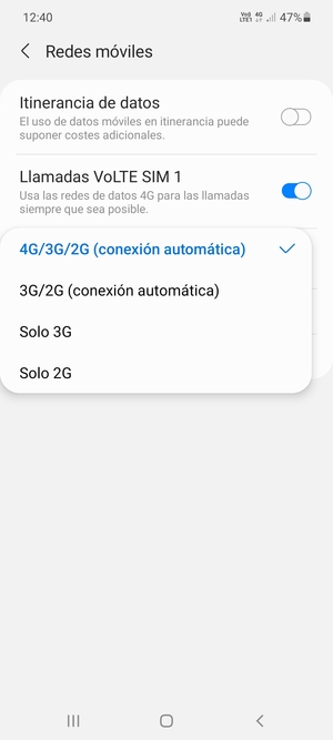 Seleccione la opción deseada