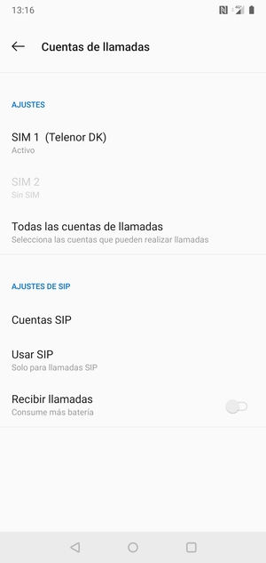 Seleccione SIM 1 o SIM 2