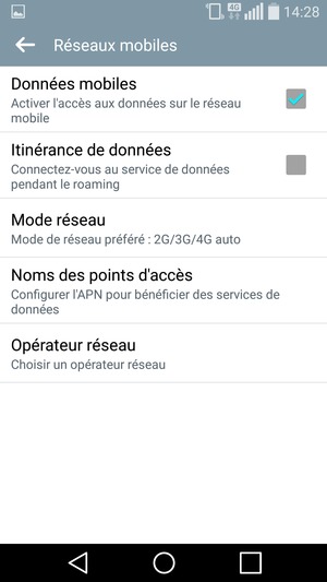 Pour changer de réseau en cas de problèmes de réseau, sélectionnez Opérateur réseau