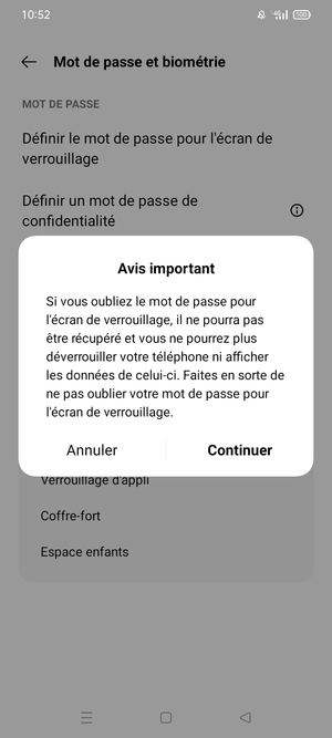 Sélectionnez Continuer