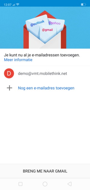 Selecteer BRENG ME NAAR GMAIL