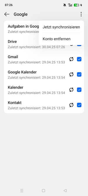 Wählen Sie Jetzt synchronisieren
