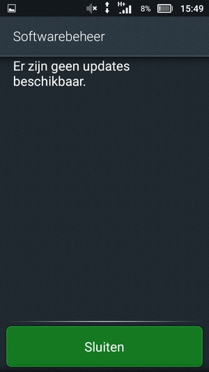 Als uw telefoon up-to-date is, selecteert u Sluiten