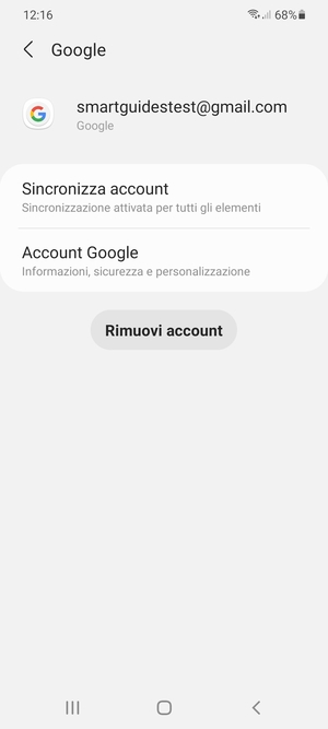 Seleziona Sincronizza account