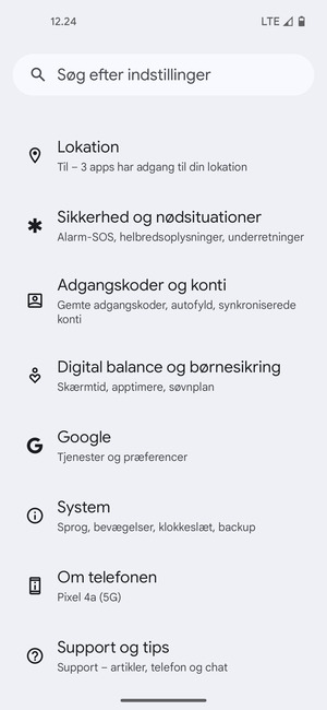 Scroll til og vælg System