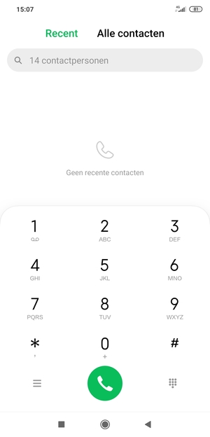 Klik op nummer 1 en houd dit vast