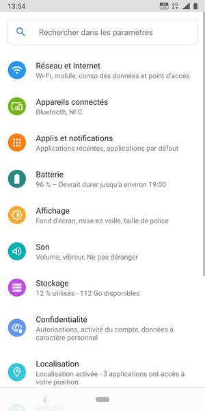 Sélectionnez Réseau et Internet