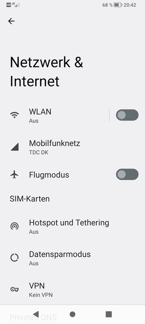 Wählen Sie Mobilfunknetz