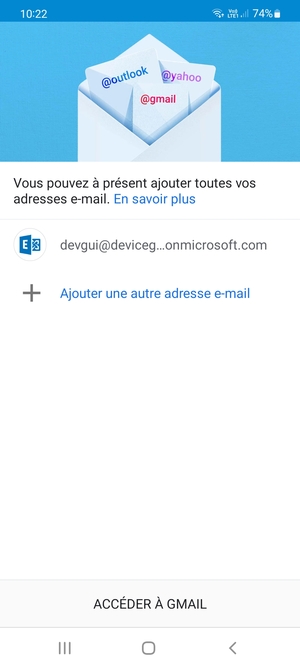 Sélectionnez ACCÉDER  À GMAIL
