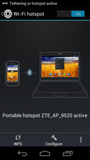 Your phone is now set up for use as a modem