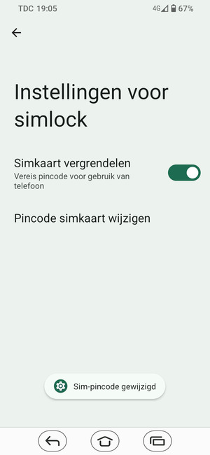 Uw Sim-pincode is gewijzigd