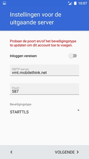 Selecteer Beveiligingstype