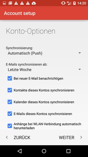 Wählen Sie WEITER