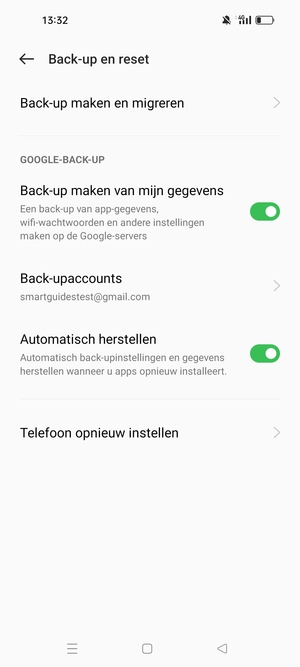 Selecteer Back-upaccounts