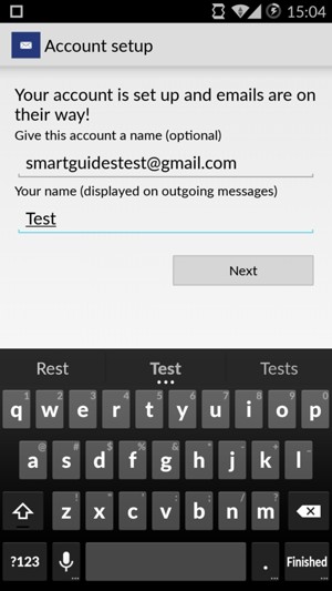 Give your account a name and enter your name. Select Next