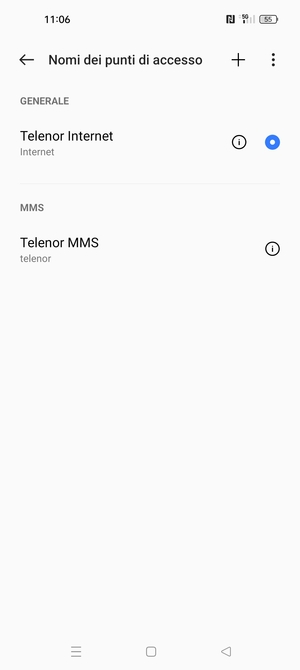 Seleziona il tasto Menu