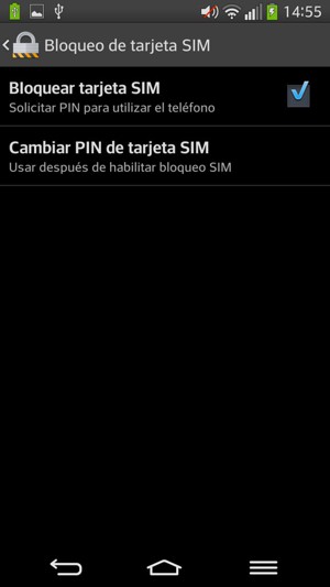 Seleccione Cambiar PIN de tarjeta SIM