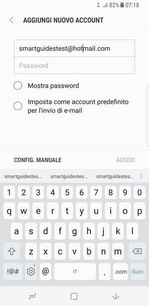 Inserisci il tuo indirizzo Hotmail e seleziona Succ.