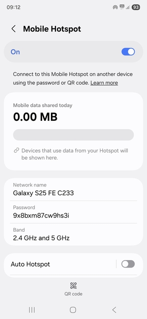 Your phone is now set up for use as a modem