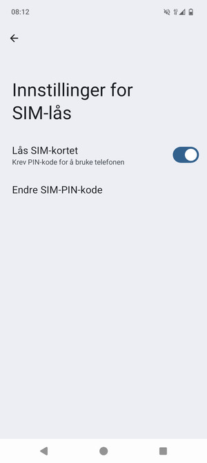 Velg Endre SIM-PIN-kode