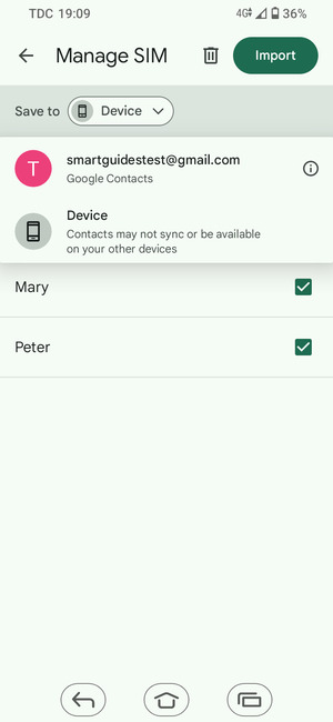 Select your Google account