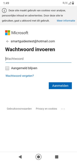 Voer uw wachtwoord in en selecteer Aanmelden