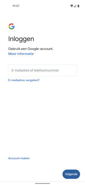 Voer uw e-mailadres in en selecteer Volgende