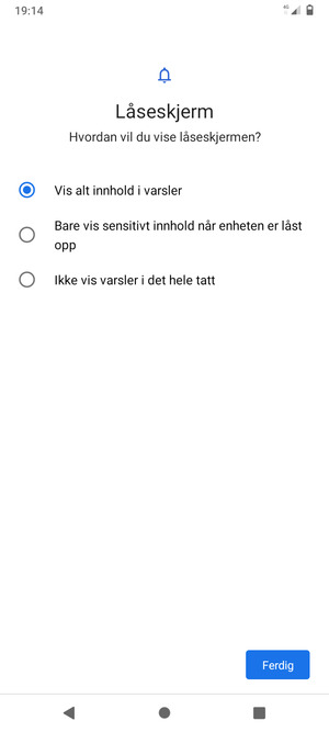 Velg ønsket alternativ og velg Ferdig